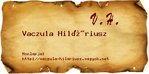 Vaczula Hiláriusz névjegykártya